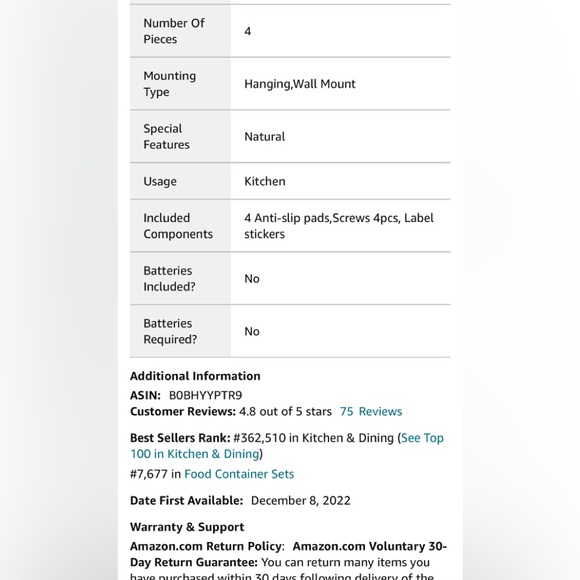 NWT! Bamboo Food Bag Storage Organizer Drawer Or Wall Mount - Sold Out Online - Picture 7 of 10